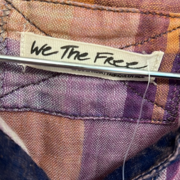 We The Free Purple and Orange Plaid Shirt - Picture 3 of 5